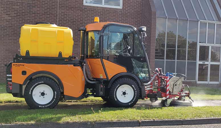 applications - multihog tractor with street cleaner - gallery 4